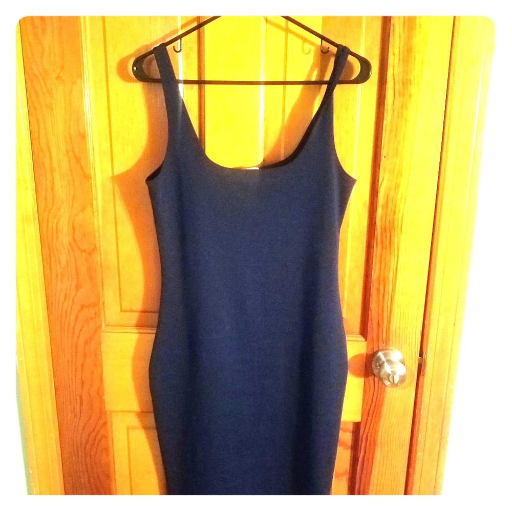 Navy body con dress